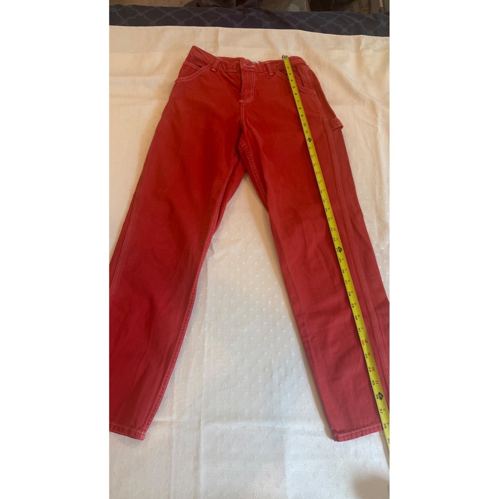 BDG Urban Outfitters Red High Waisted Carpenter Pants Size 25 Utility Denim - Picture 5 of 9